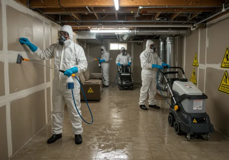 Basement Moisture Removal and Structural Drying process in Saint Francis, MN